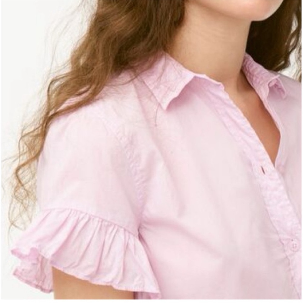 J Crew lilac pink Ruffled Sleeves Women's Top, 12